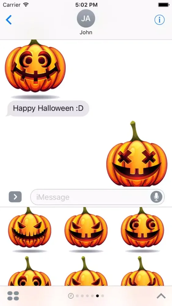 Capturas de tela do Happy Halloween Pumpkin Sticker Pack 03