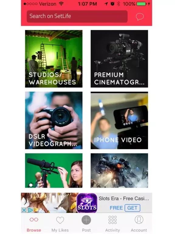 Ảnh chụp màn hình của SetLife - Local Filmmaker and Creative Community iPad 