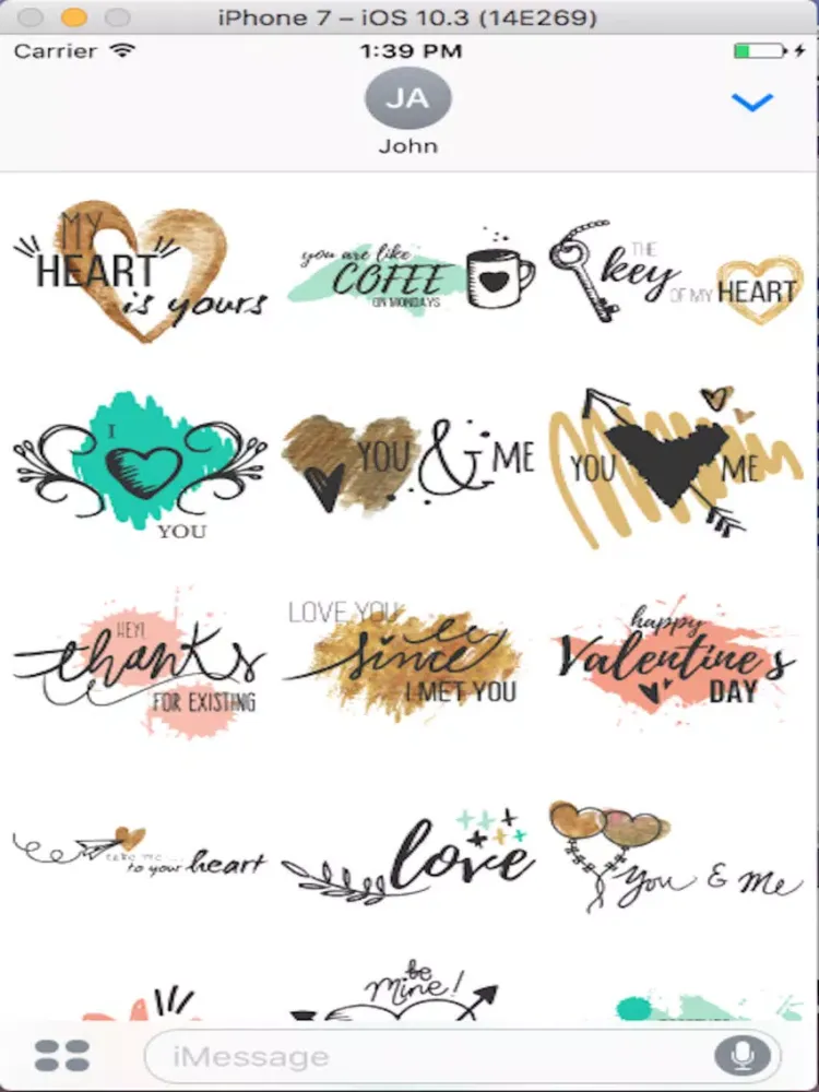 Text Love Sticker iPad  سکرین شاٹس