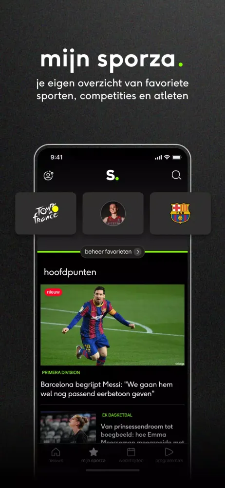 Ảnh chụp màn hình của sporza