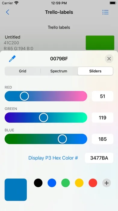 Zrzuty ekranu Swatches Reader