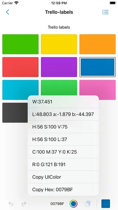 Zrzuty ekranu Swatches Reader
