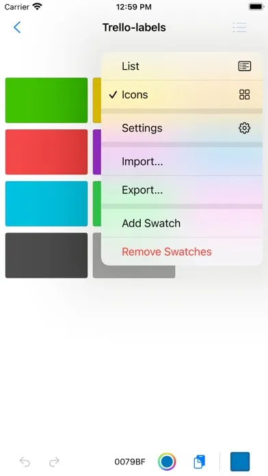 Zrzuty ekranu Swatches Reader