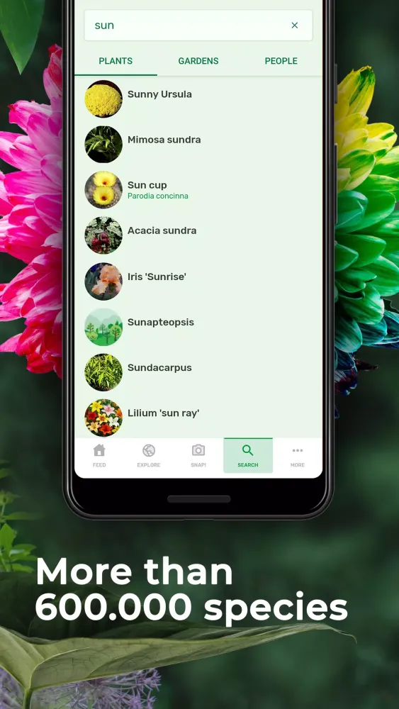 Скриншоты PlantSnap