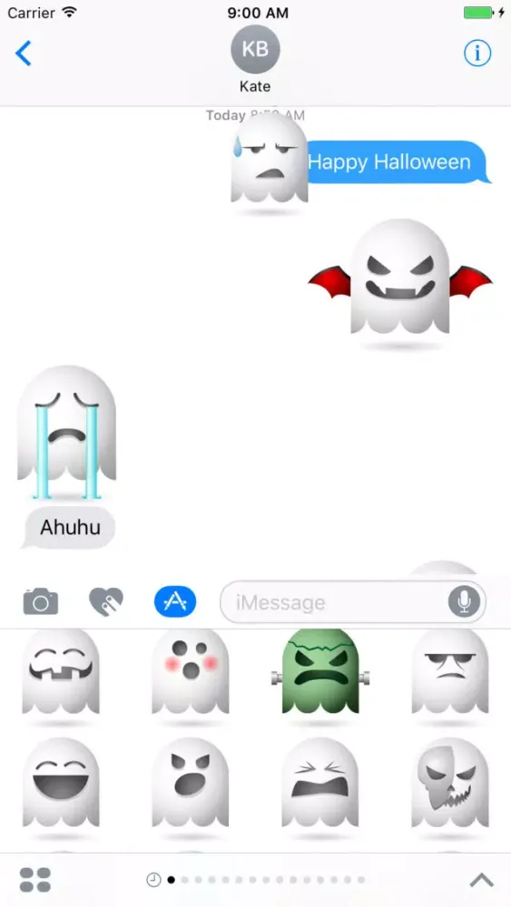 Ảnh chụp màn hình của Happy Ghost emojis for Halloween - Fx Sticker