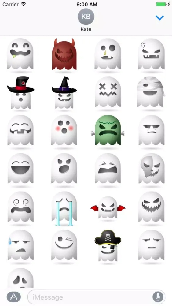 Ảnh chụp màn hình của Happy Ghost emojis for Halloween - Fx Sticker