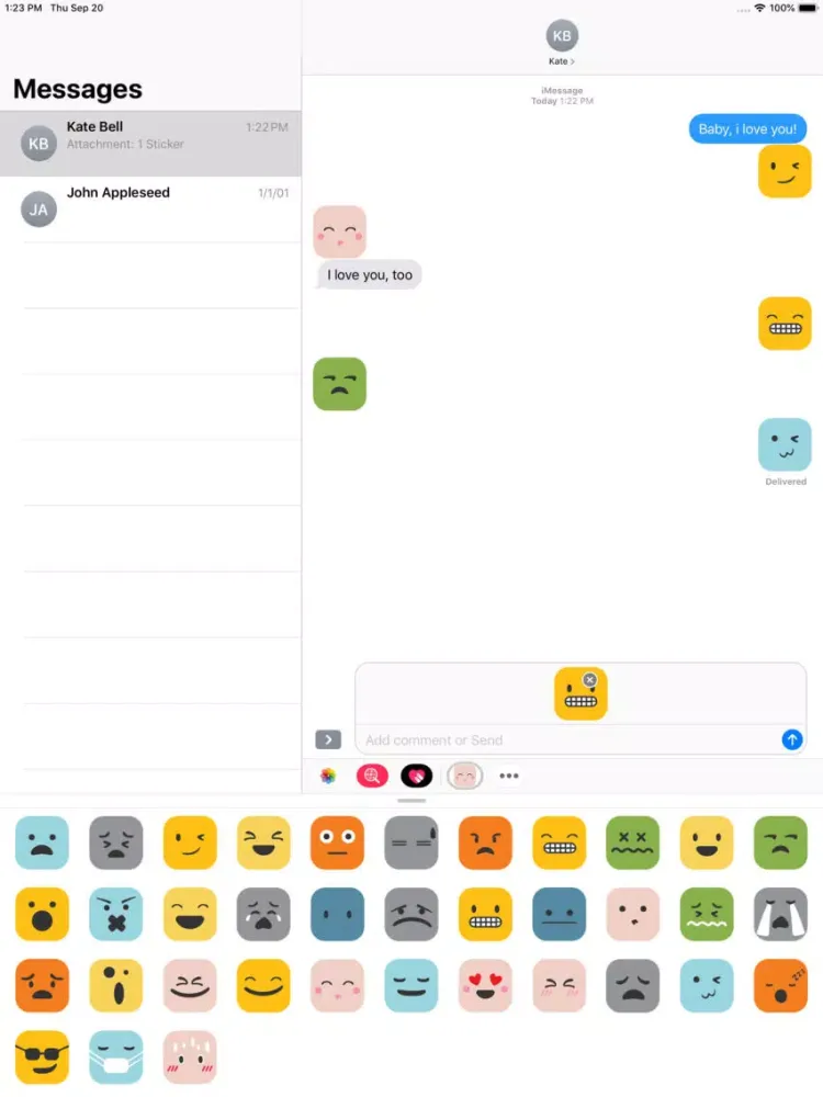 Color lovely square emoji iPad  سکرین شاٹس