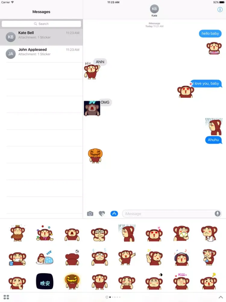 ภาพหน้าจอของ Funny gorilla animated emojis - Fx Sticker iPad 
