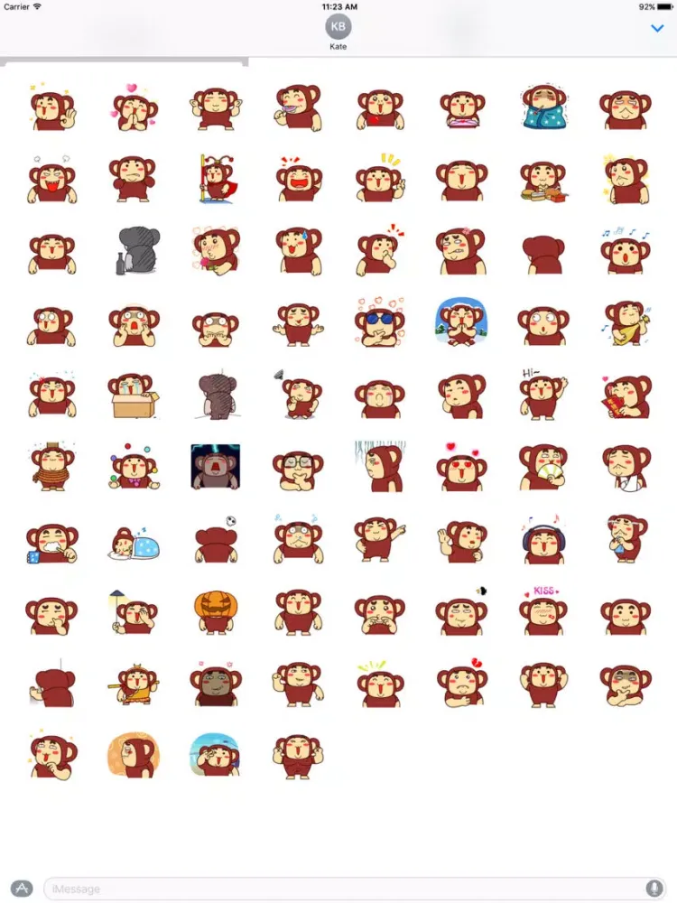 ภาพหน้าจอของ Funny gorilla animated emojis - Fx Sticker iPad 