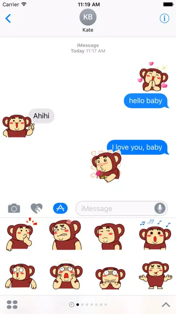 ภาพหน้าจอของ Funny gorilla animated emojis - Fx Sticker