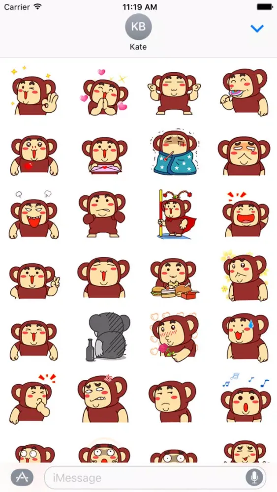 ภาพหน้าจอของ Funny gorilla animated emojis - Fx Sticker