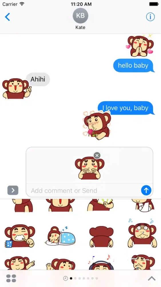 ภาพหน้าจอของ Funny gorilla animated emojis - Fx Sticker