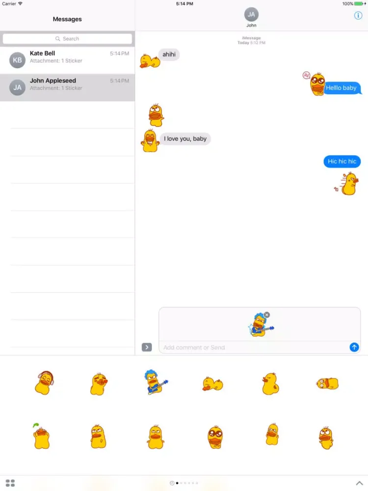 Capturas de tela do Mental duck emojis animated - Fx Sticker iPad 