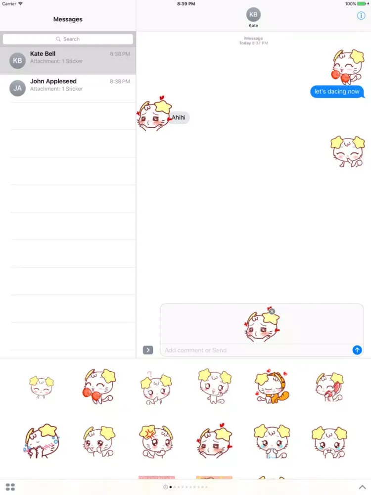 Lovely cat Gif - Fx Sticker iPad 應用截圖