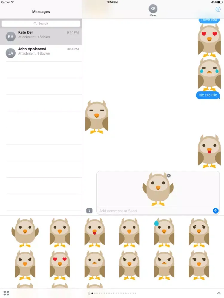 Simple owl emojis - Fx Sticker iPad  سکرین شاٹس