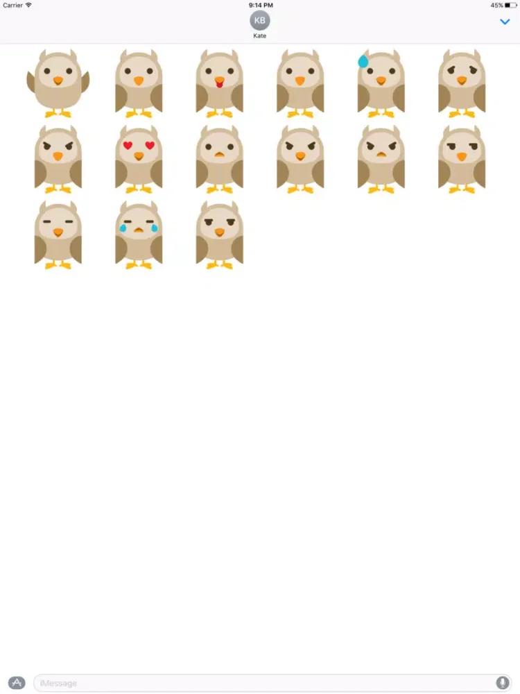 Simple owl emojis - Fx Sticker iPad  سکرین شاٹس