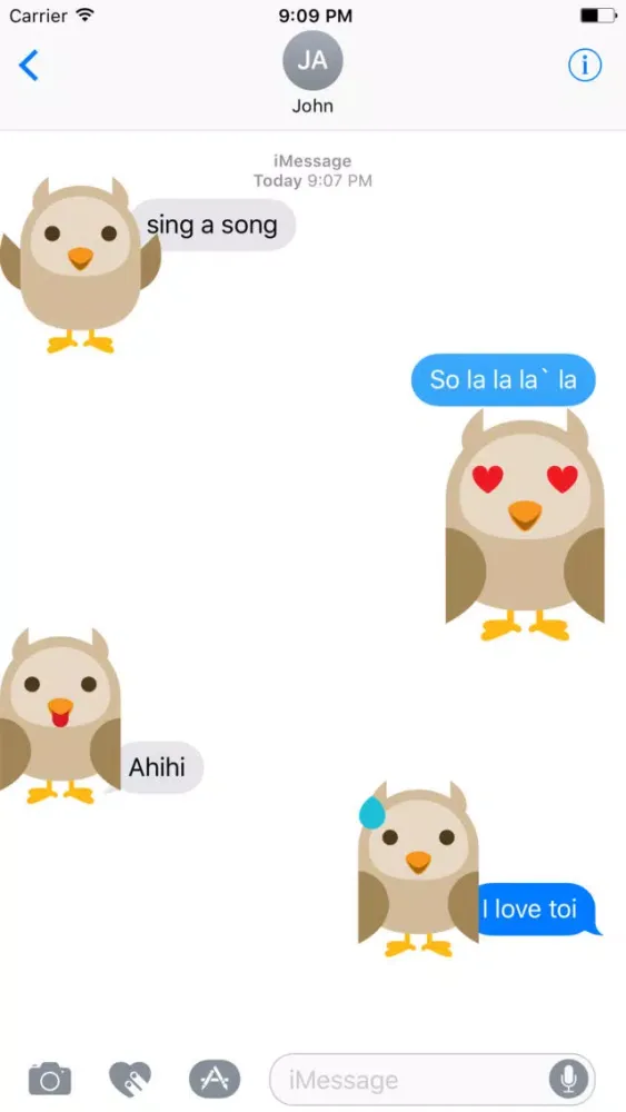 Simple owl emojis - Fx Sticker سکرین شاٹس