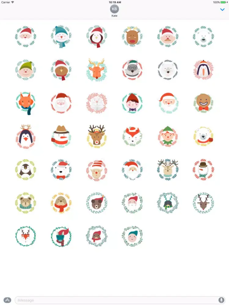 Funny face Christmas characters - Fx Sticker iPad  Ekran Görüntüleri