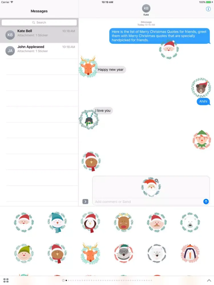 Funny face Christmas characters - Fx Sticker iPad  Ekran Görüntüleri