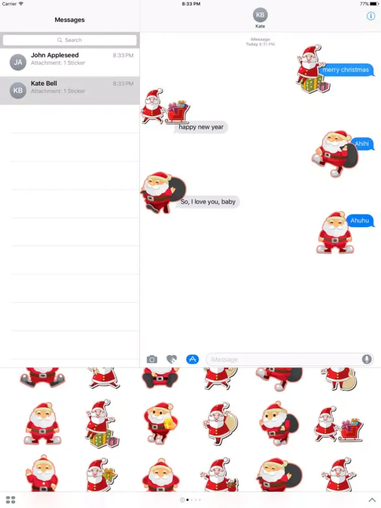 Ảnh chụp màn hình của Cheerful Santa Claus for Christmas - Fx Sticker iPad 
