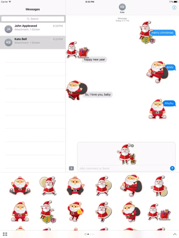 Ảnh chụp màn hình của Cheerful Santa Claus for Christmas - Fx Sticker iPad 