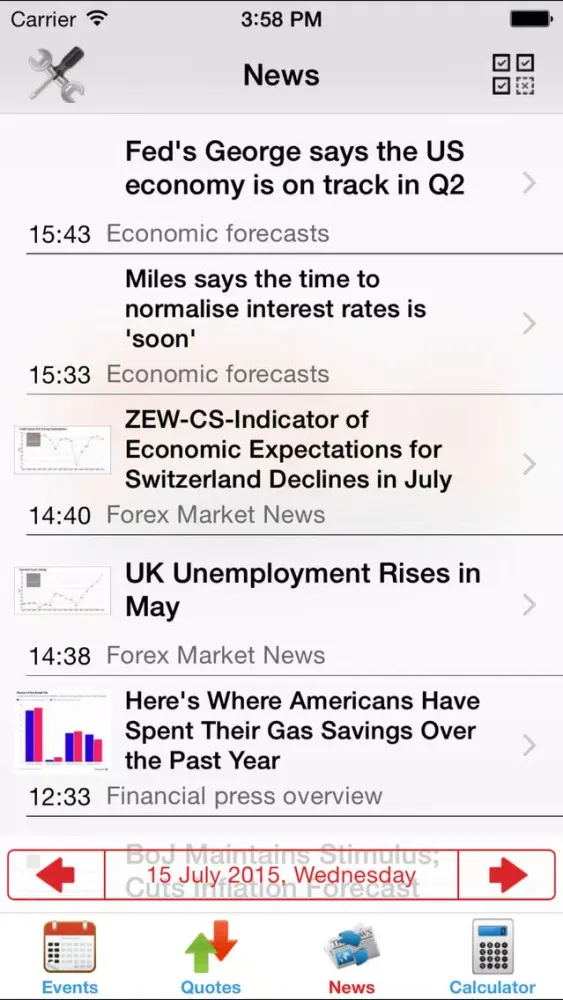 Ảnh chụp màn hình của Economic Calendar Forex FxTeam