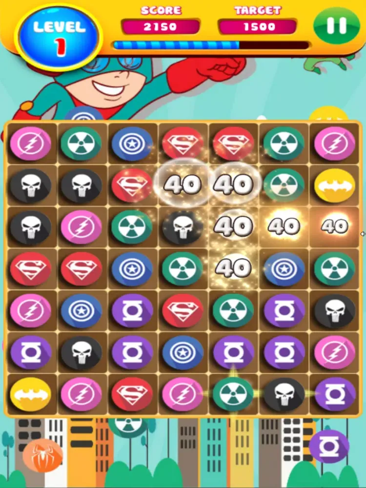 Baby Hero Epic in Big Candy Town Puzzle Games iPad  स्क्रीनशॉट