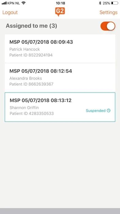 Tangkapan skrin G2 Mobile Sign Off