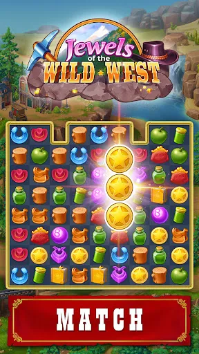 Tangkapan skrin Jewels of the Wild West・Match3