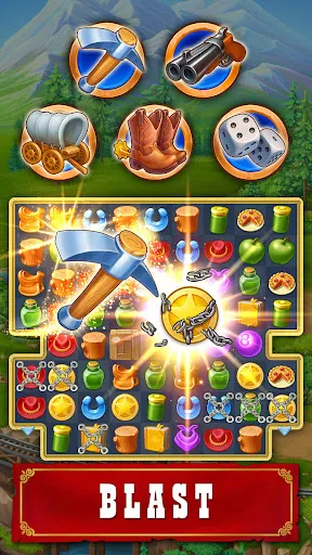 Tangkapan skrin Jewels of the Wild West・Match3