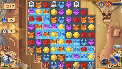 Tangkapan skrin Jewels of the Wild West・Match3