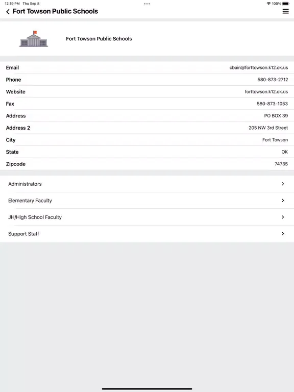 Fort Towson Public Schools iPad 应用截图