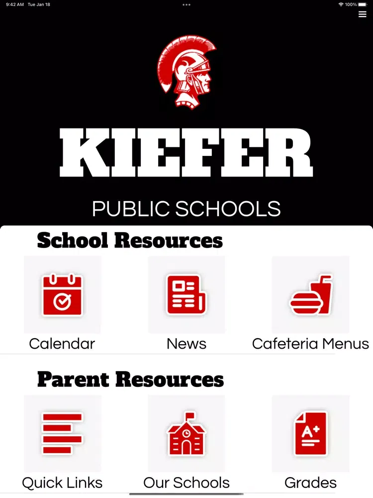 Zrzuty ekranu Kiefer Public Schools iPad 