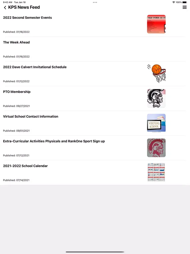 Zrzuty ekranu Kiefer Public Schools iPad 