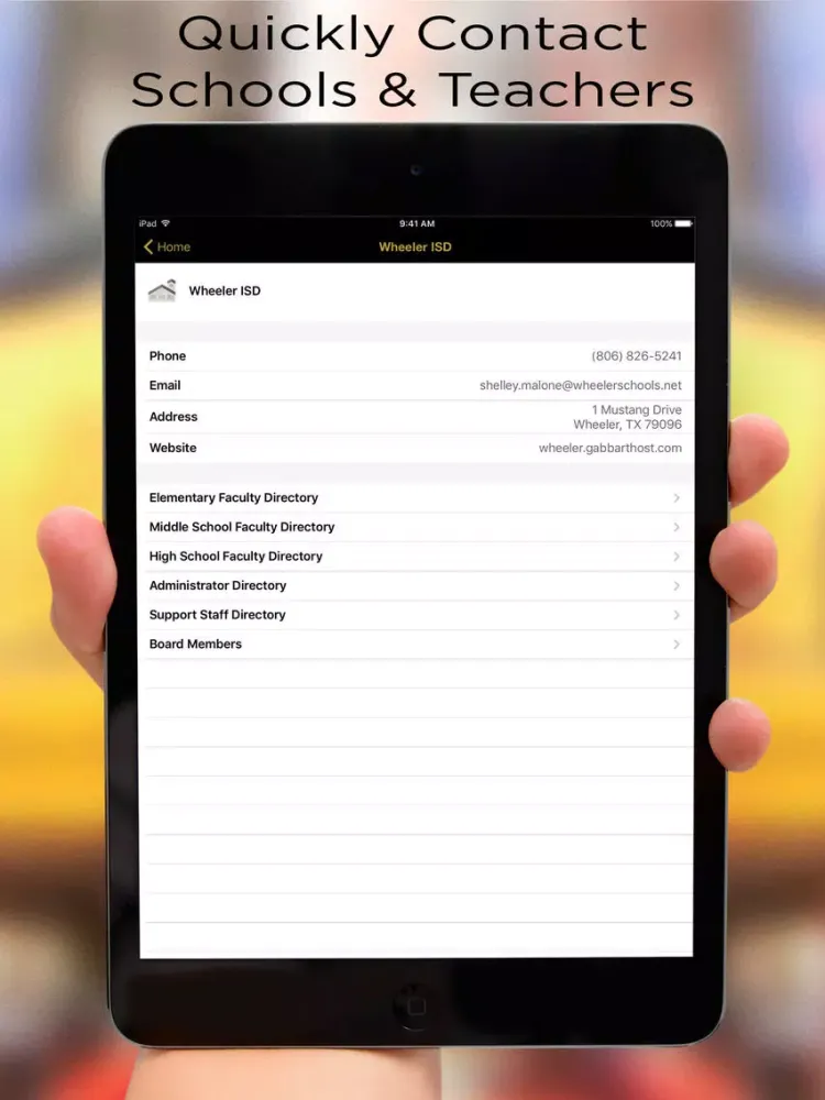 Скриншоты Wheeler ISD iPad 