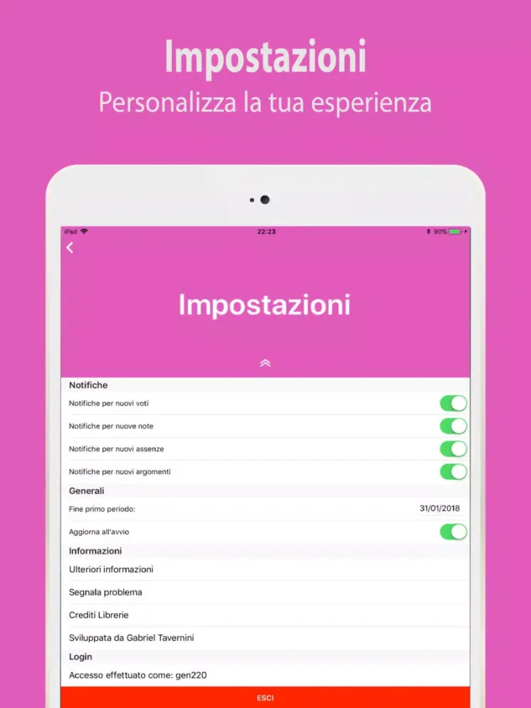 Registro LampSchool iPad  Screenshots