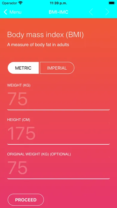 Tangkapan layar BMR Calculator Body Health