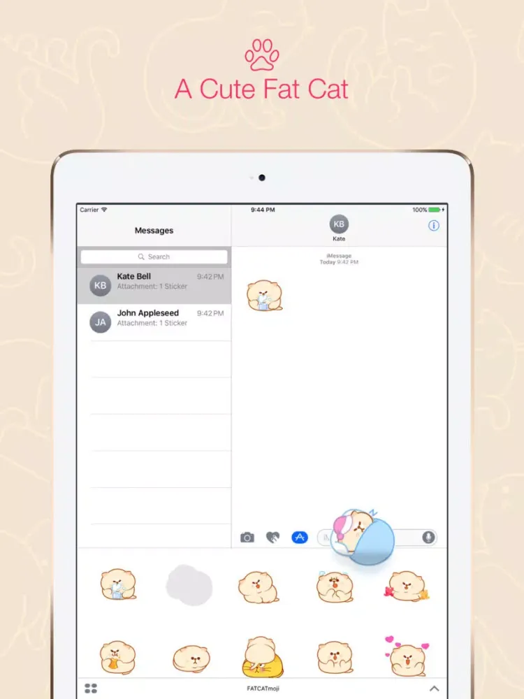تصاویر FATCATmoji - Fat Cats Animated Emoji for iMessage iPad 