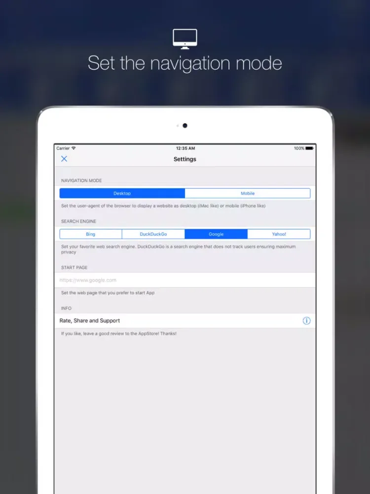 Minimal Browser - Smart Desktop Browsing iPad  স্ক্রিনশট