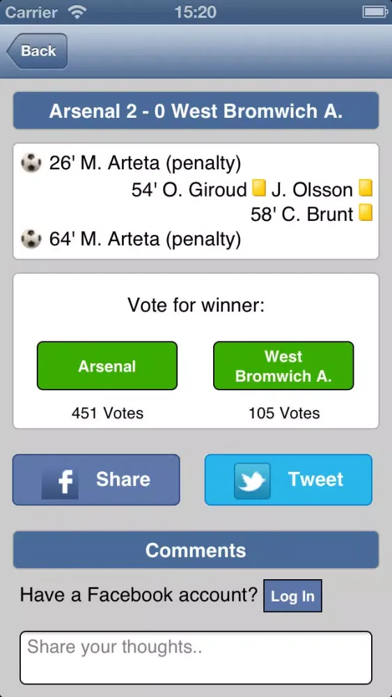 Live Scores for Arsenal স্ক্রিনশট