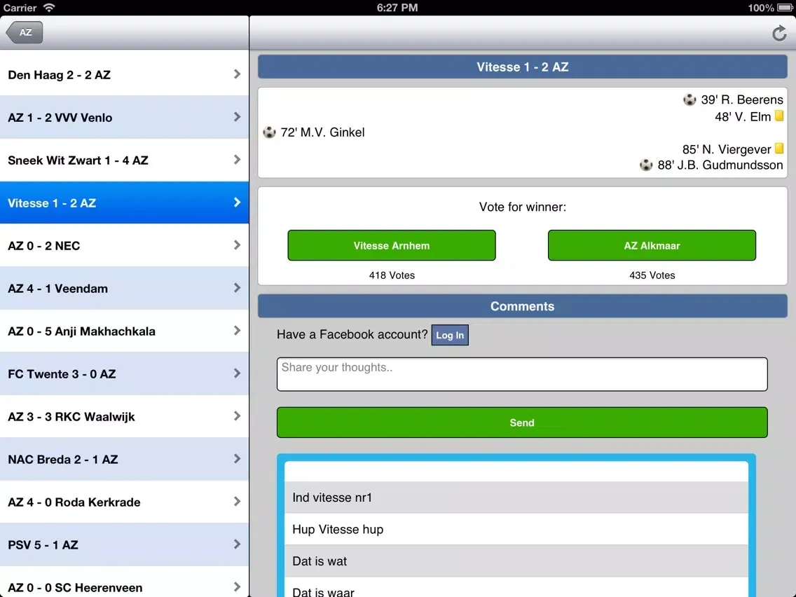 Ảnh chụp màn hình của AZ. iPad 