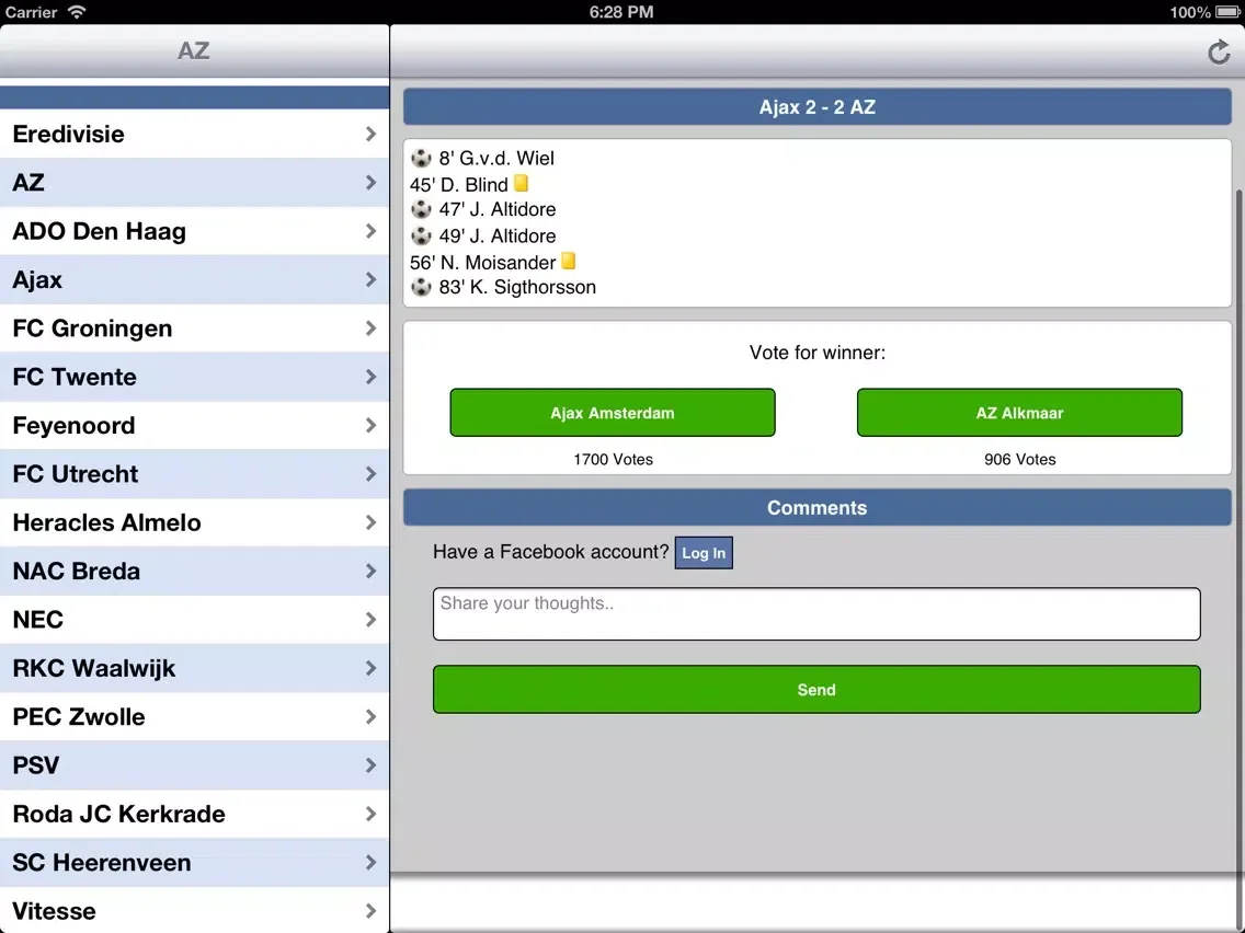 Ảnh chụp màn hình của AZ. iPad 