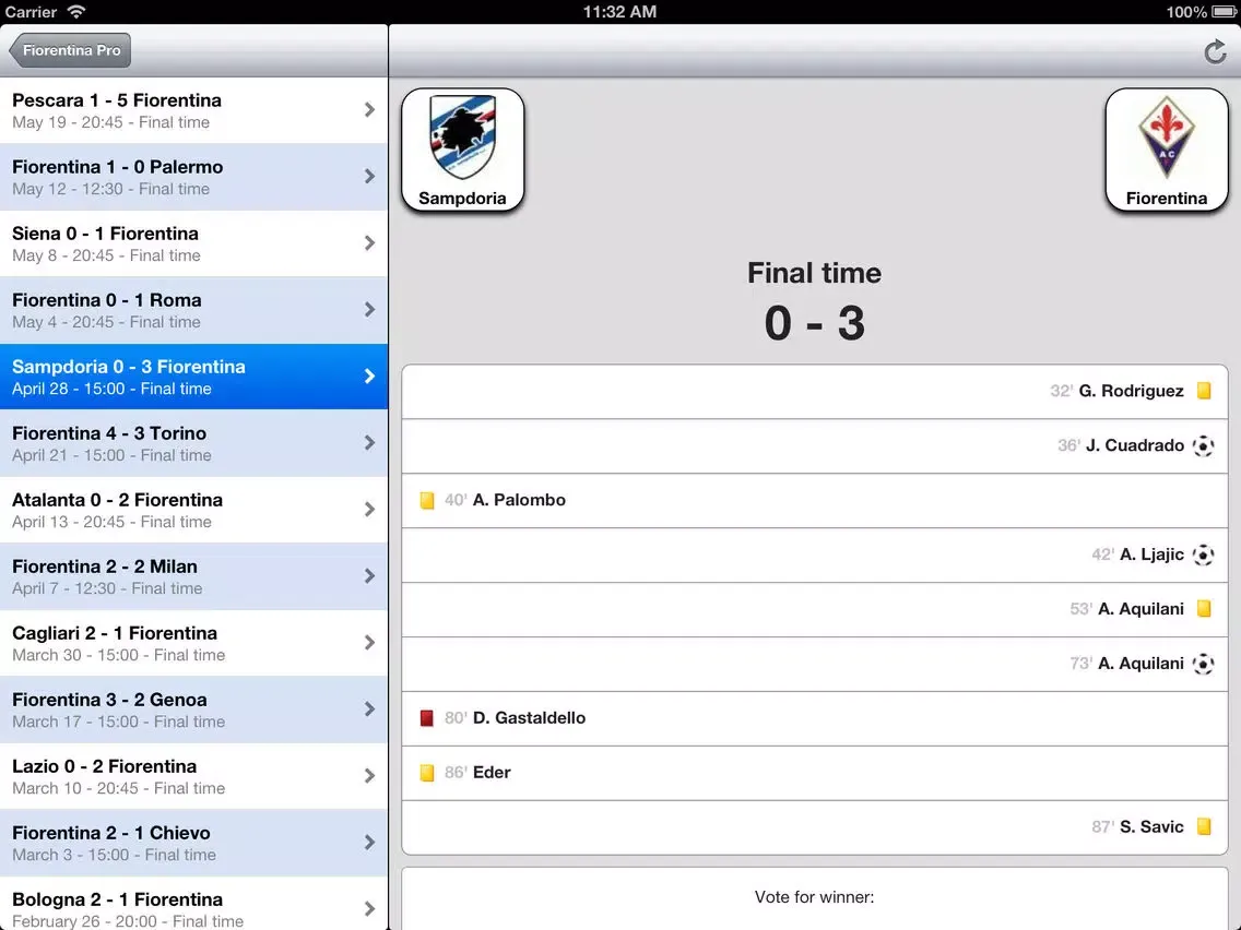 Fiorentina iPad  Screenshots