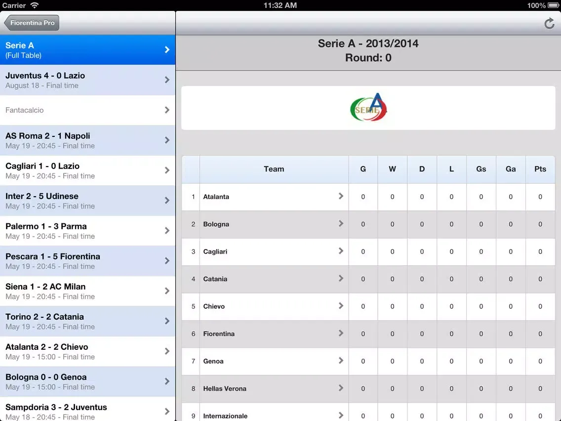 Fiorentina iPad  Screenshots