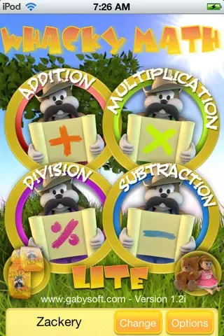 Ảnh chụp màn hình của Whacky Math Facts Lite