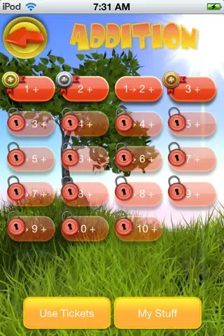 Ảnh chụp màn hình của Whacky Math Facts Lite