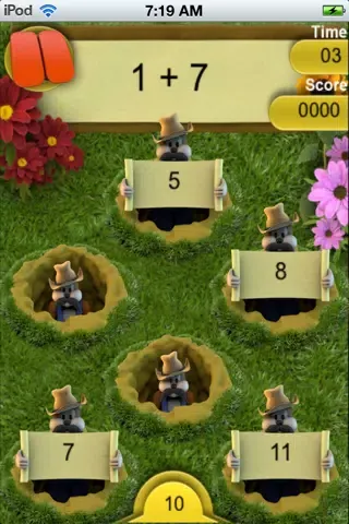 Ảnh chụp màn hình của Whacky Math Facts Lite