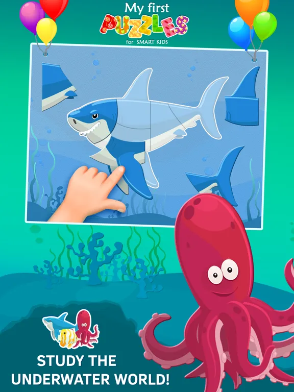 Animated Fish Jigsaw Puzzles for Kids and Toddlers iPad  Screenshots