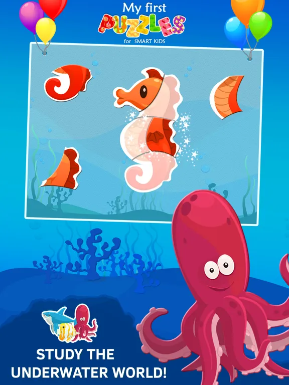 Animated Fish Jigsaw Puzzles for Kids and Toddlers iPad  Screenshots