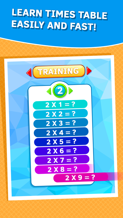 Learn Times Tables quickly. Premium Version Screenshots